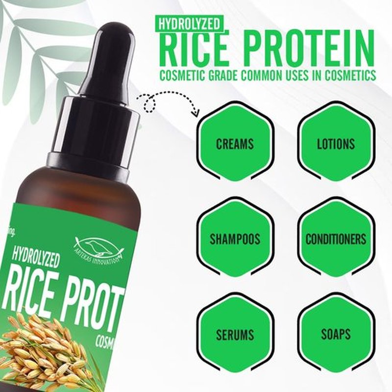 Artekas Innovation - HYDROLYZED Rice Protein - Liquid - 30g | 1oz - Cosmetic Grade - for Homemade Skin & Hair Care Preparations