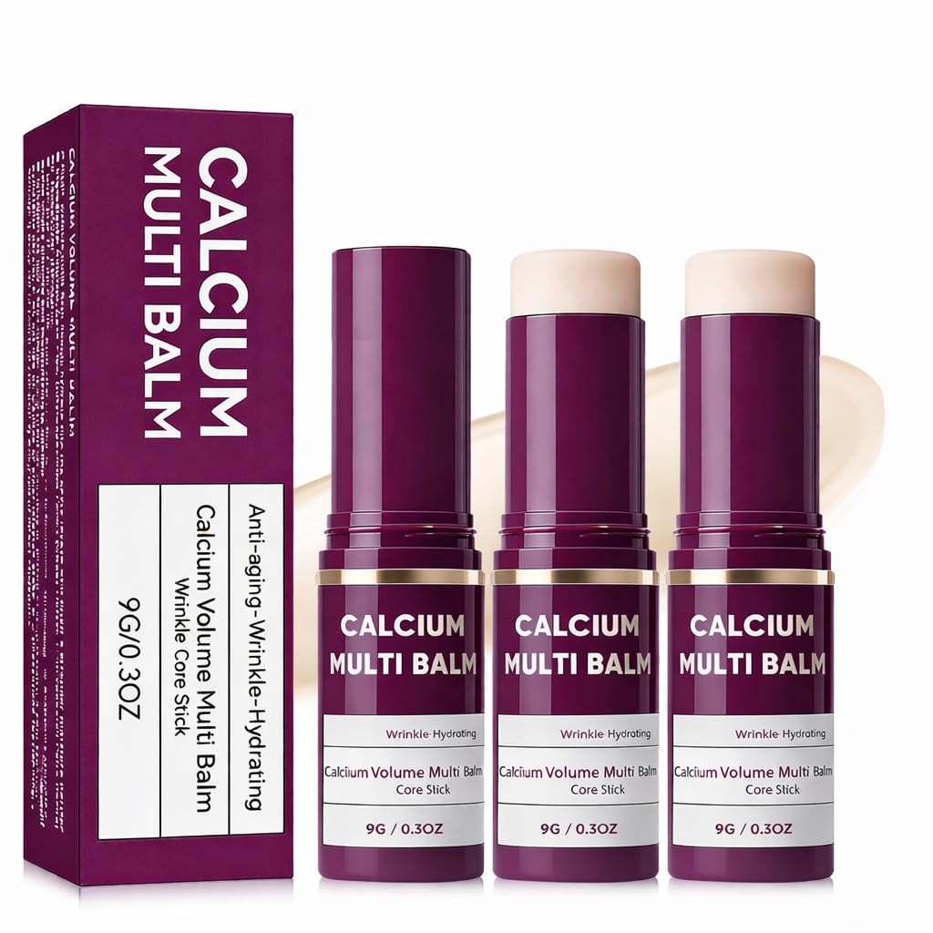 LMMPPQQ Calcium Volume Multi Balm for Wrinkles,Korean Collagen Firming & Hydrating Calcium Multi Balm Stick with Vitamin D & Shea Butter,Supports Skin Barrier for Eyes,Face & Neck