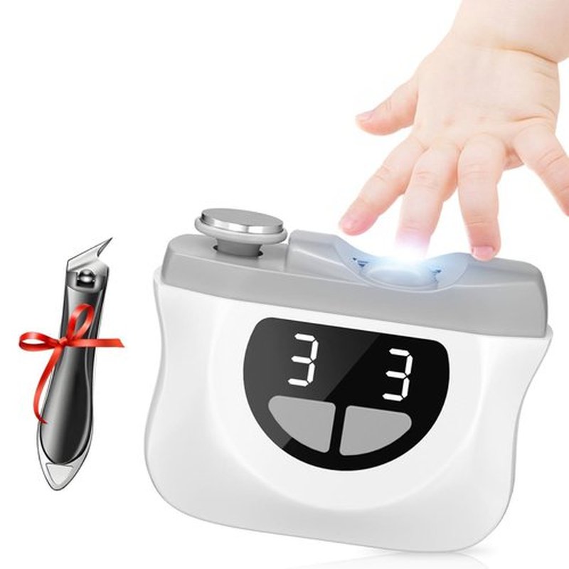 2 in 1 Improved Nail Clippers Set, Electric Nail Clipper, 2026 Improved Automatic Nail File Trimmer with Polishing for Kids, Adult, Seniors, Men, Caregivers (Gift Oblique Nail Clippers)-Grey