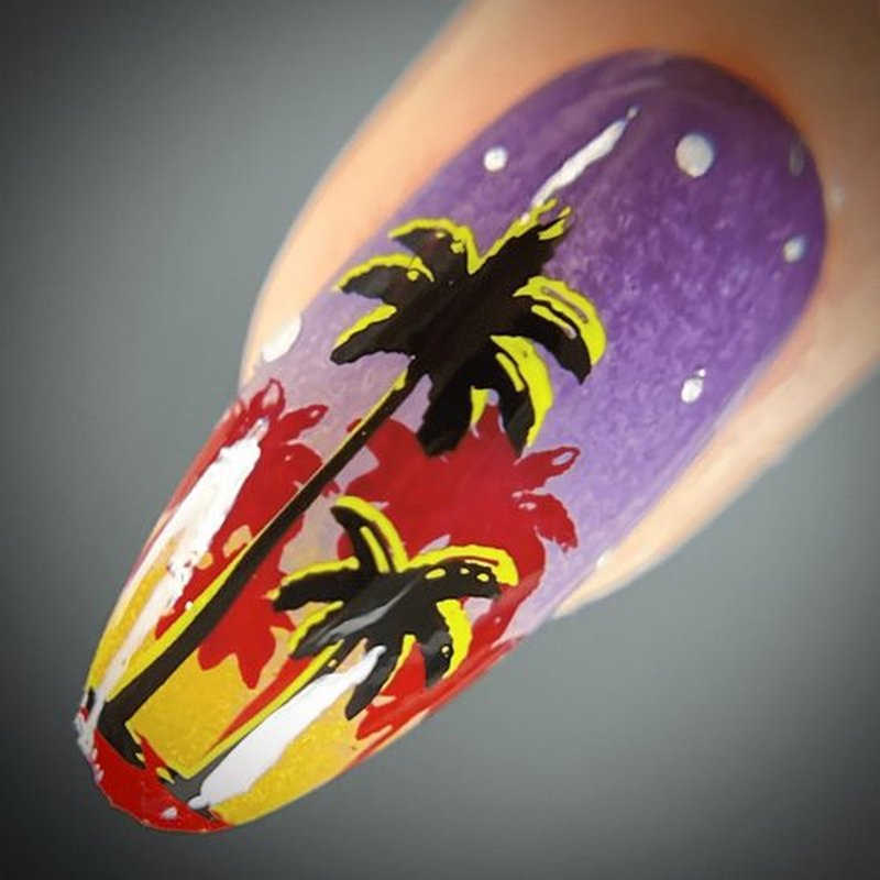 Maniology Shake Your Palm Fronds Nail Stamping Plate | Tropical and Beach Vibes Nail Art, Summer Manicure, Palm Trees DIY Patterns - Reusable, Rectangular, Stainless Steel Nail Art Template
