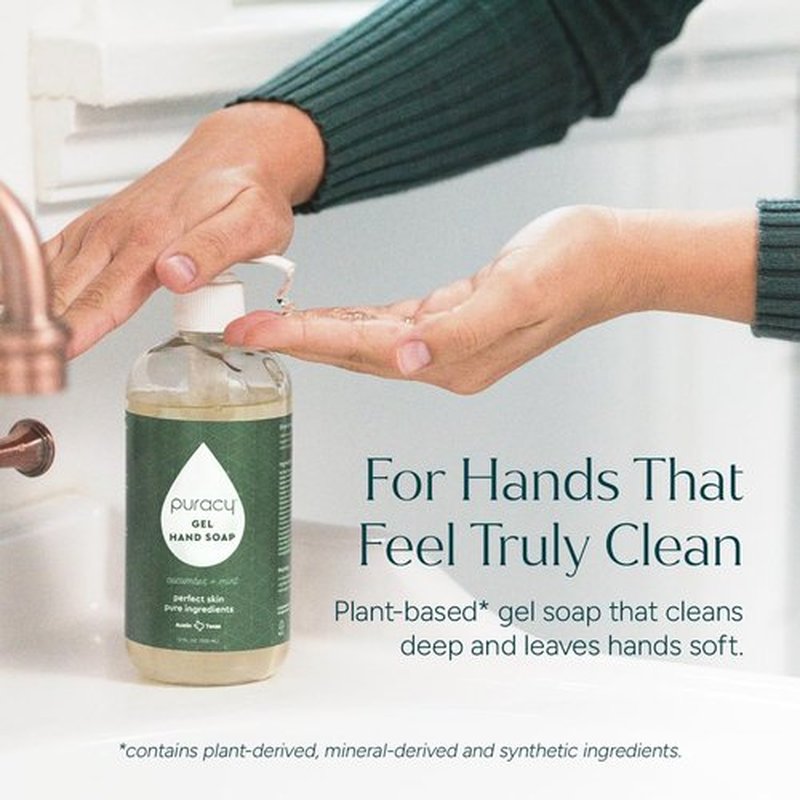 Puracy Organic Hand Soap - Moisturizing Natural Gel for Soft Skin | Cucumber & Mint, 12 fl. oz, 2-Pack