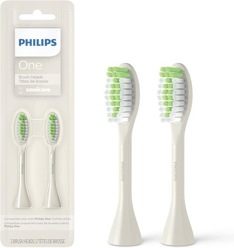 Philips One by Sonicare Brush Heads - 2-Pack, White | Superior Cleaning for Healthy Teeth