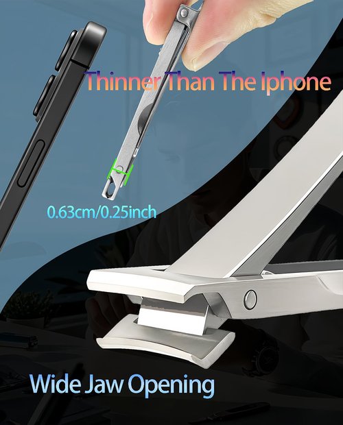 HEYCROWN Small Nail Clippers Travel Fingernail Clipper Ultra Thin Foldable Design