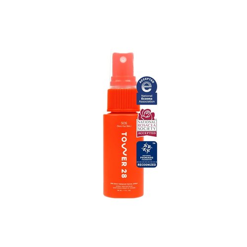 Tower 28 SOS Daily Rescue Facial Spray - Hypochlorous Acid for Redness Relief & Skin Calm - Travel Size Toner (1 oz)