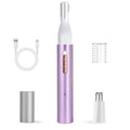 Ginity Ear and Nose Hair Trimmer for Women & Men, 2-in-1 Rechargeable Painless Facial & Eyebrow Hair Remover Tool, Electric Clipper with Dual-Edge Blades, Easy to Clean(BLUE)