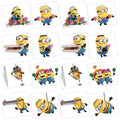 Colorful Despicable Me Temporary Tattoos - 2" x 1.75" (24 Count) - Fun & Easy to Apply Cartoon Character Designs - Perfect for Kids' Parties or Everyday Wear