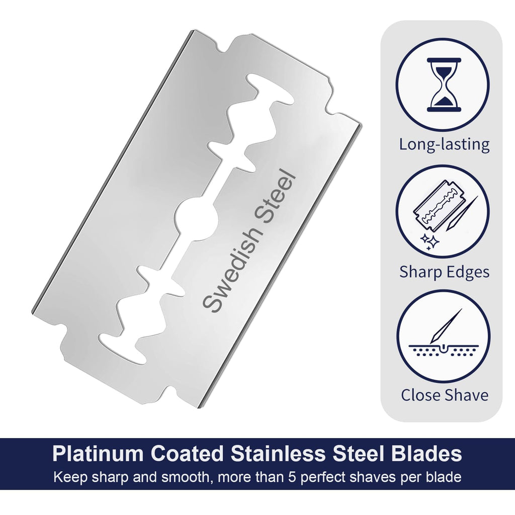 THURLADY Single Blade Safety Razors for Men, Matte Black