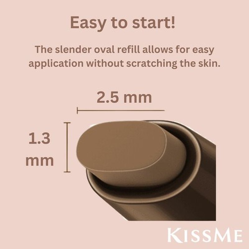 Heroine Make by KISSME Waterproof Eyeliner Pencil for All-Day Wear, Eyeliner Pencil for Precise Eye Liner Looks, Soft & Blendable Lines with a Smooth Glide, Natural Brown, Made in Japan, 1 EA, CREAM