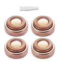 Facial Hair Remover Replacement Heads, for Flawless Women Lip Soft Touch, Chin, and Cheeks Cleaning as Seen on TV 18K Gold-Plated Rose Gold 4 Count