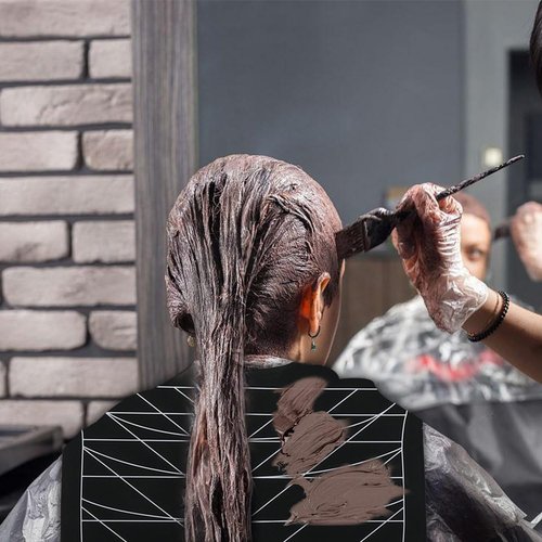 Derkerry Silicone Hair Cutting Guide Collar - Waterproof Cutting Mat for Hair Stylist - Hair Cutting Cape with Guidelines Weighted Neck Wrap for Salon Home - Black