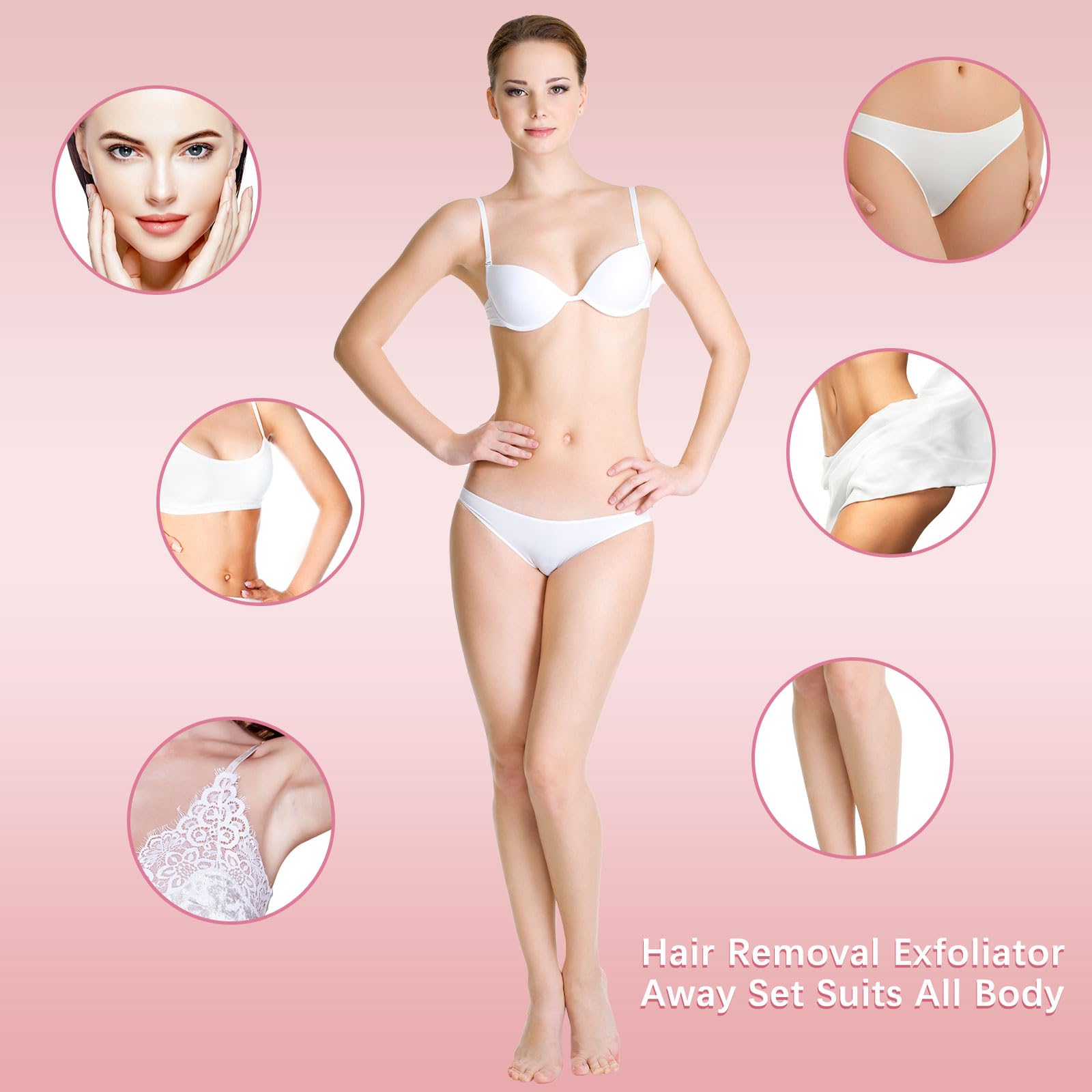 Patelai 32 Pcs Smooth Away Hair Removal Pads 2 Sizes Facial Hair Remover Pads and 30 Pcs Exfoliation Fine Sandpaper for Women Girls Faces Lips