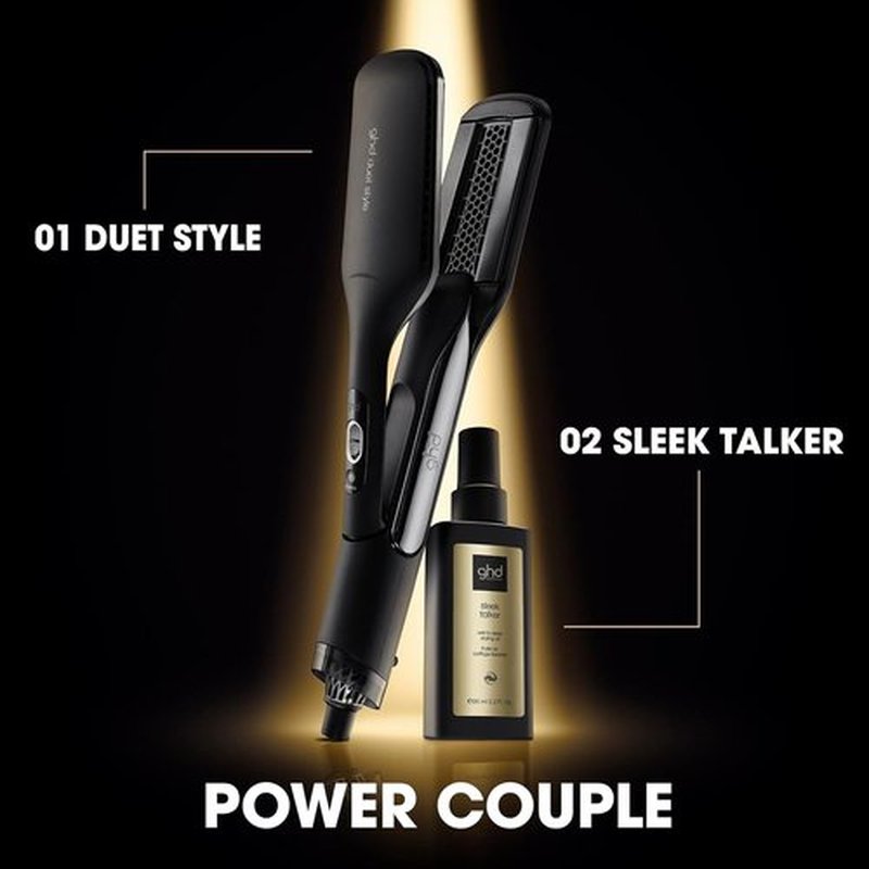 GHD Duet Style Power Couple - 2-in-1 Hot Air Hair Styler & Sleek Talker Styling Oil (Black, 3.2 fl. Oz.)