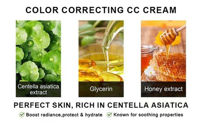 Skiennix Color Correcting CC Cream - Waterproof Foundation with SPF 25 & Centella Asiatica | 1.5 Oz (Dark)