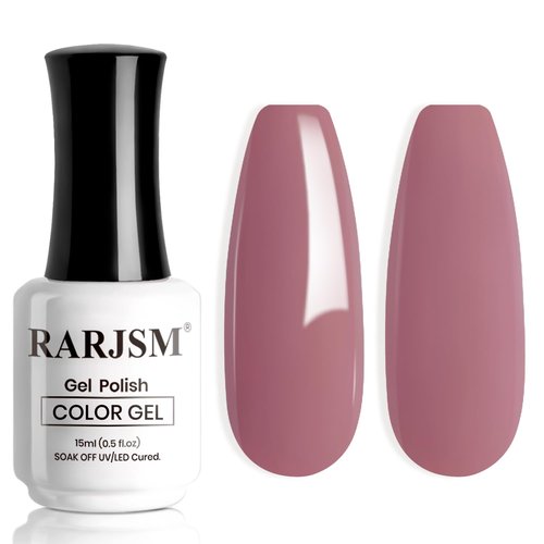 RARJSM Dirty Rose Gel Nail Polish 1PCS 15ML Long Lasting Opaque Milky Gray Rose Creamy Gelpolish Soak off U V Curing Required Nail Art French Manicure Salon DIY at Home