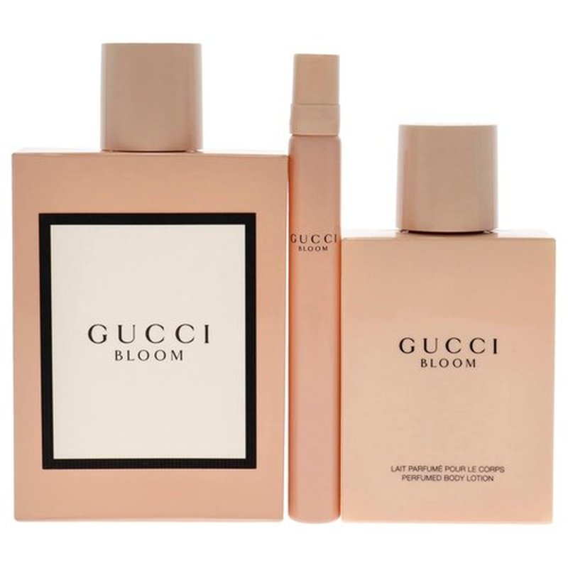 Gucci Bloom Gift Set - 3.3oz EDP Spray, 3.3oz Body Lotion & 0.33oz EDP Spray for Women