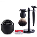 Grandslam Shaving Razor for Men - Shaving Kit for Men Includes a 5-Blade Razor, Badger Shaving Brush with Alloy Heavy Base, Stainless Steel Shaving Mug and Heavy Base Shaving Stand Holder