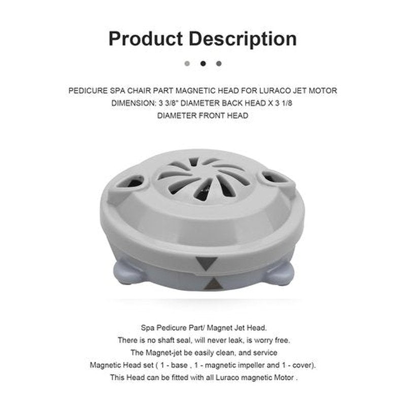 BF-004 Pipeless Magnetic Jet Head Motor for Pedicure Spa Chair Part,Universal Pedicure Jet Replacement for LURACO Magnetic Jet Includes Propeller and Cap