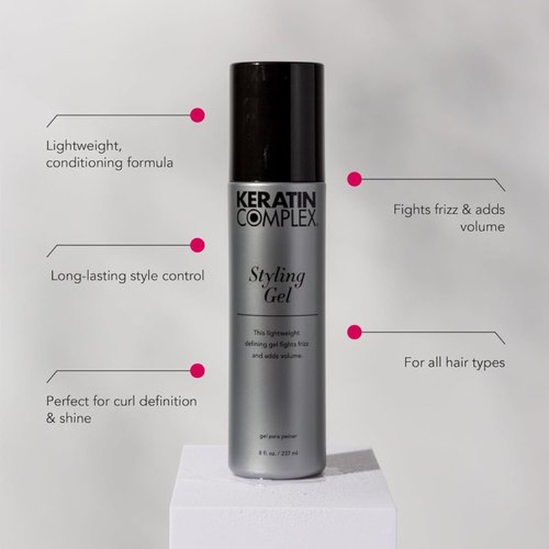 Keratin Complex Styling Gel - Strong Hold & Shine - 8 Fl Oz