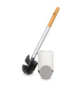 Full Circle Scrub Queen, Bathroom Toilet Brush with Ceramic Holder and Instant-Dry Coating for Mold & Mildew Prevention, More Hygenic Toilet Cleaning Scrubber, Replaceable Head, White