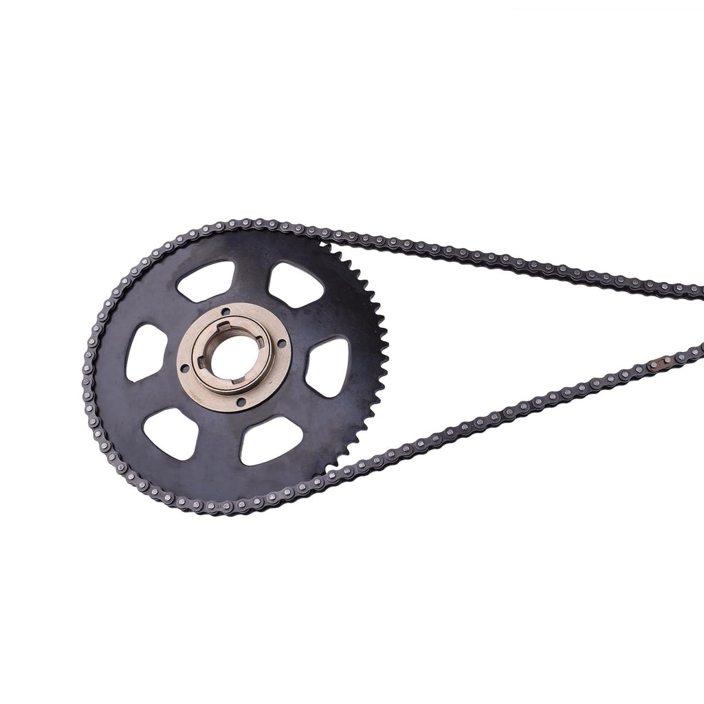 Doinal #35 Chain Sprocket 65 Teeth with Chain 108 Links, Flywheel Adapter