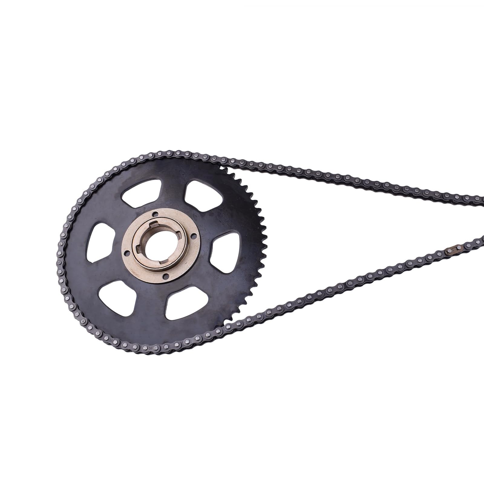 Doinal #35 Chain Sprocket 65 Teeth with Chain 108 Links, Flywheel Adapter