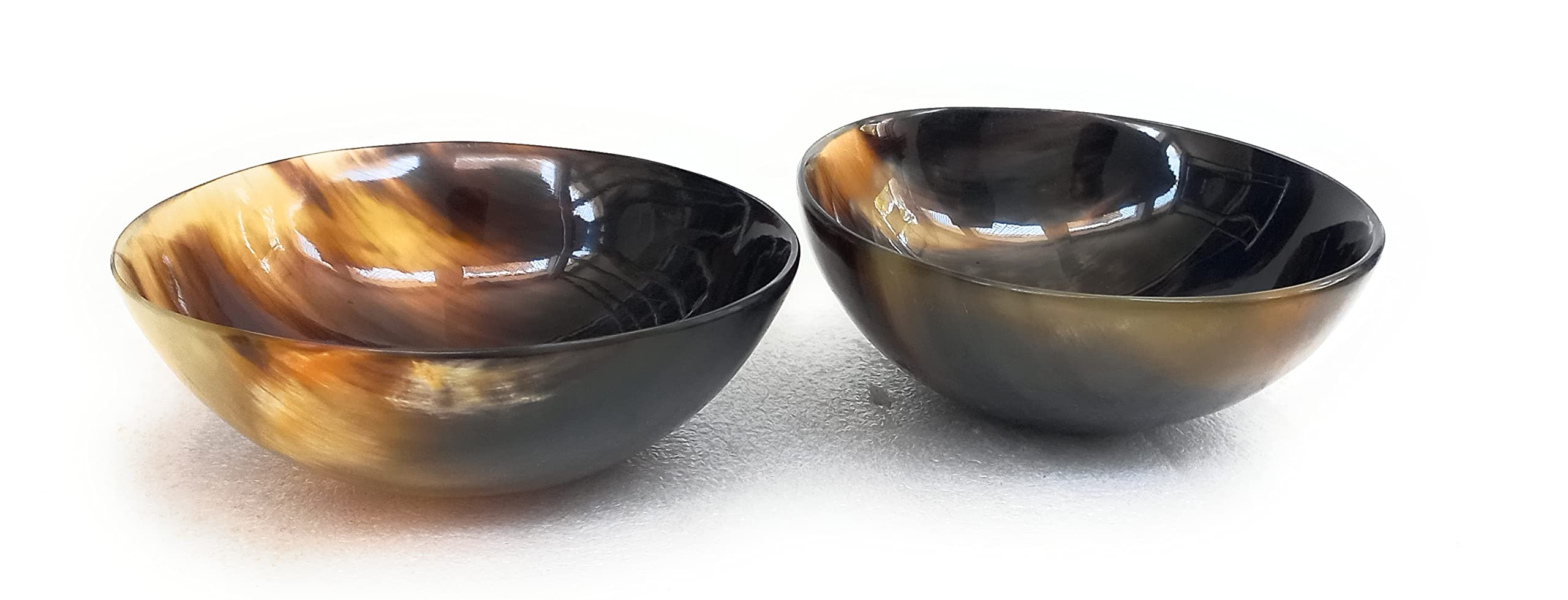 ALADEAN Real Horn Shaving Bowl for Men - Natural Horn Beard Shaving Accessories for Personal Parlour Saloon Use - Gift for men