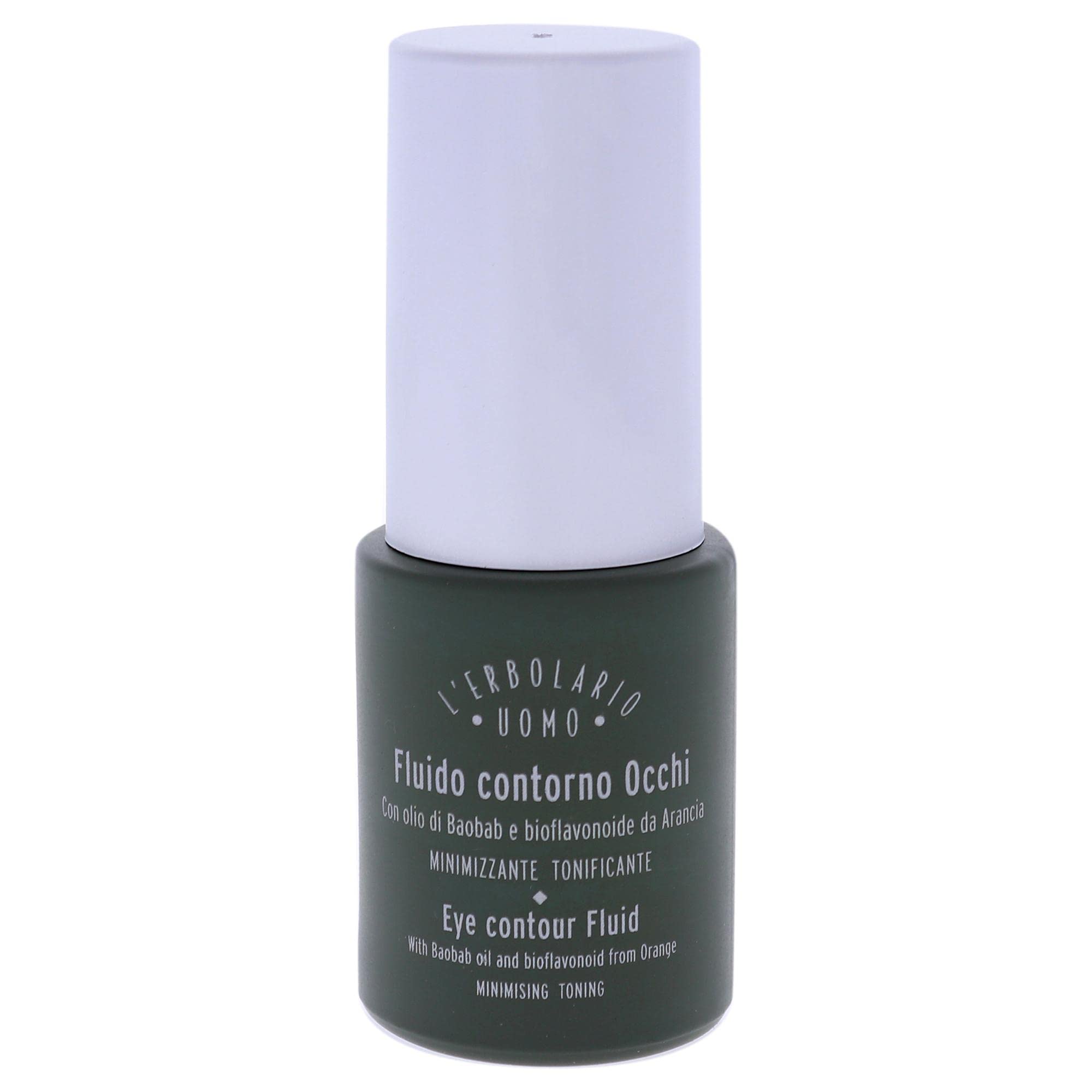 L'Erbolario Baobab And Green Coffee Eye Contour Fluid - Provides Long-Lasting Freshness And Tone To Skin - Minimizes Sagging And Dark Circles - Fast-Acting Face Serum - Plant Powered Skincare - 0.5 Oz