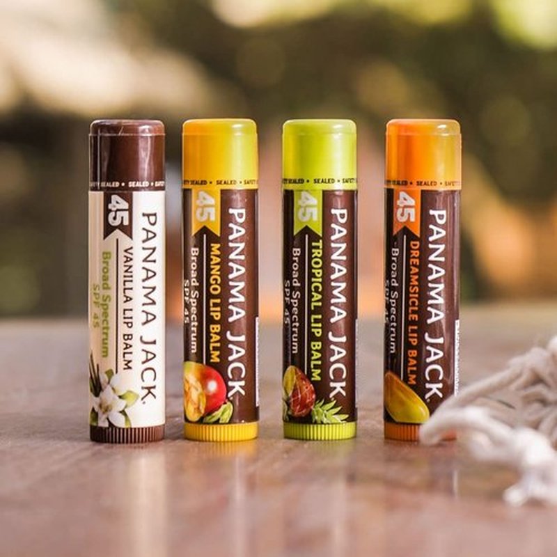 Panama Jack Sunscreen Lip Balm - SPF 45, Broad Spectrum Protection, Soothes Dry Lips | Flavor Pack