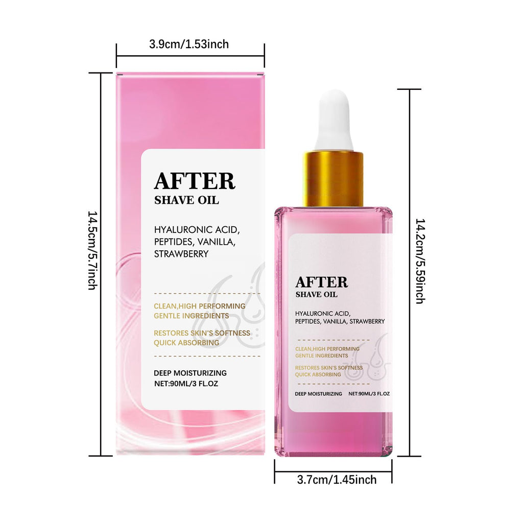 Grospe Strawberry Vanilla After Shave Oil, Daily Care Essential Oil, Soothes and Deeply Moisturizes Skin, Relieves Post-Shave Discomfort, For All Skin Types, 3 FL OZ
