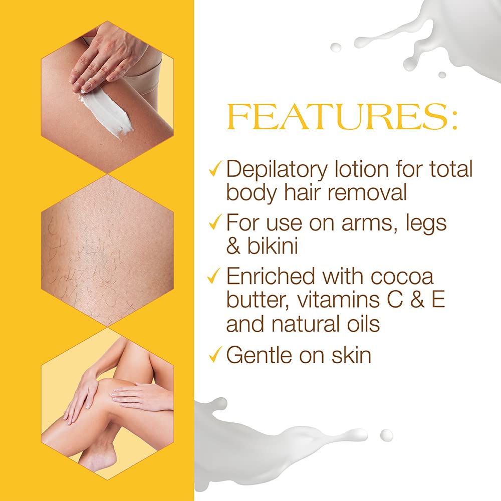 GiGi Hair Removal Cream for Face – Gentle Hair Removal Lotion for Women's Arms, Legs & Bikini Area, Hair Remover for Sensitive Skin, 8 oz