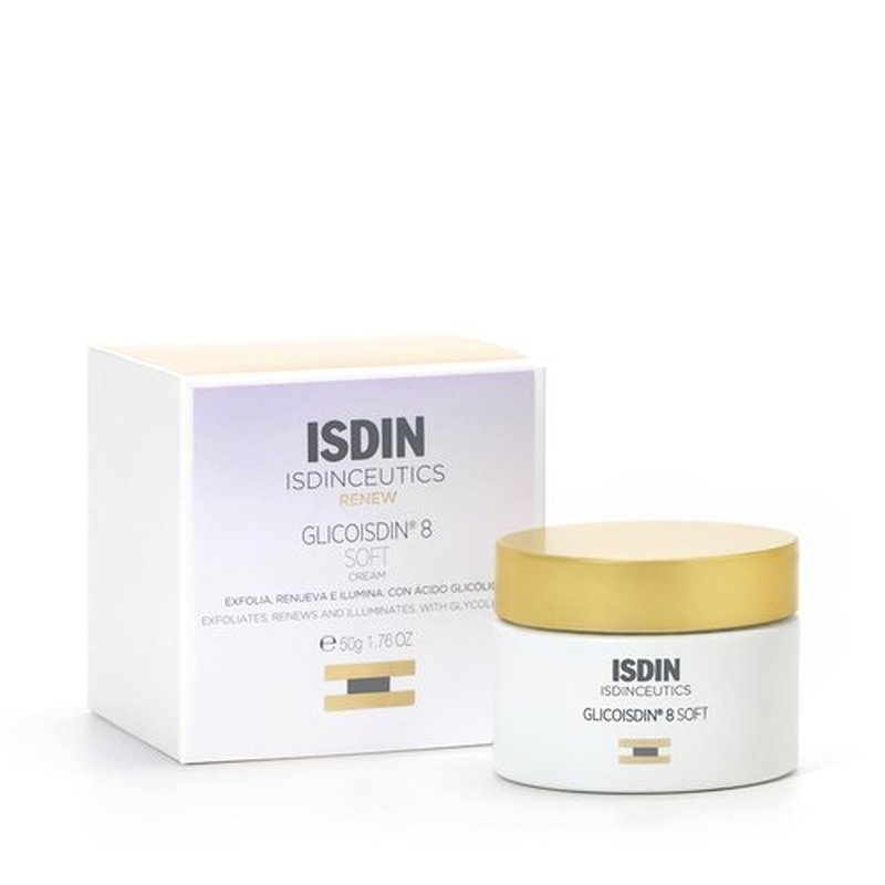 ISDIN Isdinceutics Glicoisdin 8 Soft Exfoliant Cream - 3.2% Glycolic Acid | Smooths Skin Texture & Boosts Hydration | 1.76 OZ