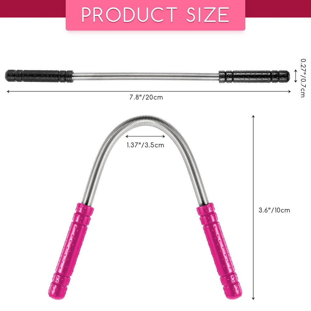 2 Pieces Facial Hair Remover Spring Eyebrow Face Epilator Threading Tool Remove Hair from Upper Lip, Chin, Cheeks and Neck for Women Girls or Men (Black, Rose Red)