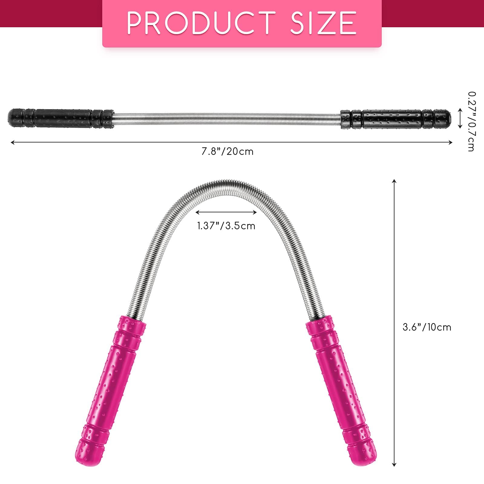 2 Pieces Facial Hair Remover Spring Eyebrow Face Epilator Threading Tool Remove Hair from Upper Lip, Chin, Cheeks and Neck for Women Girls or Men (Black, Rose Red)