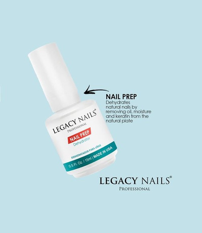 LEGACY NAILS Professional Nail Prep & Primer .5oz each Nail Prep Dehydrator and Nail Primer Acid-Free Low Odor Set, Acid Free Primer & Dehydrate Prep