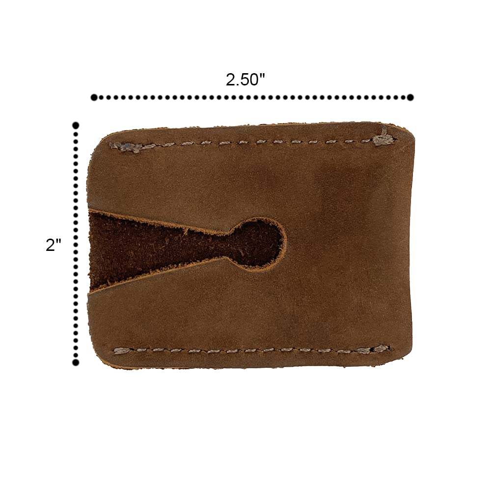Hide & Drink, Leather Double Edge Safety Razor Head Protective Sheath, Shaving Travel Cover Handmade (Swayze Suede)
