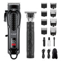 WAIKIL Professional Hair Clippers for Men & Beard Trimmer Set,Cordless Barber Clippers with T-Blade Outliner,LED Display,8 Guide Combs,Rechargeable Grooming Kit for Home & Barbershop