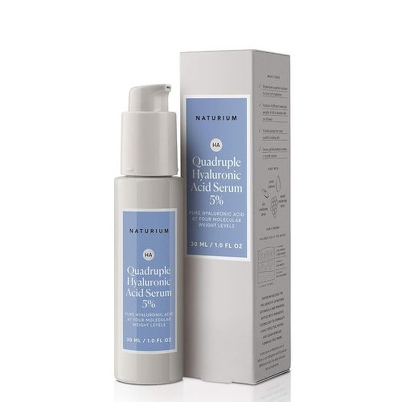 Naturium Quadruple Hyaluronic Acid Serum - Hydrating & Plumping Anti-Aging Face Serum, 1 oz
