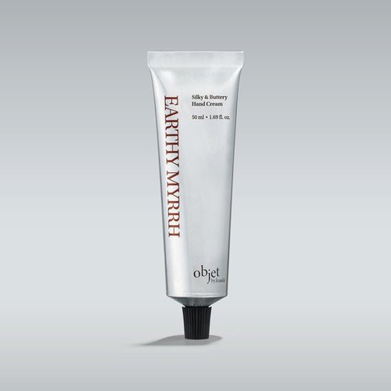 KUNDAL Objet Triple Butter Complex Hand Cream, Firming Care with Niacinamide and Adenosine, Sweet Almond Oil for Dry, Cracked Hands, Colorant-Free, Earthy Myrrh, 50ml