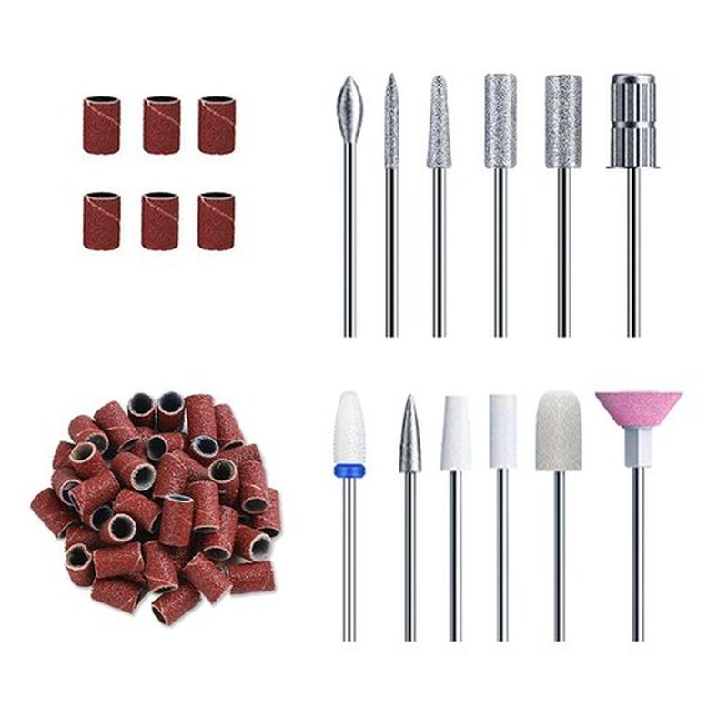 HEBECA 12pcs Nail Drill Bits Set for Manicure Pedicure, 3/32" Diamond Cuticle Electric Nail File and Ceramic Acrylic Gel Nail Bit Kit - Ideal for Home Salon Use AD3001