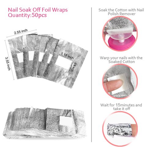 Gel Nail Polish Remover Tools Kit Acetone Acrylic Nails Tool Sets, With Nail Clips, Wipes, Cutter, Pump, Nail Buffer Shiner Files, Brush