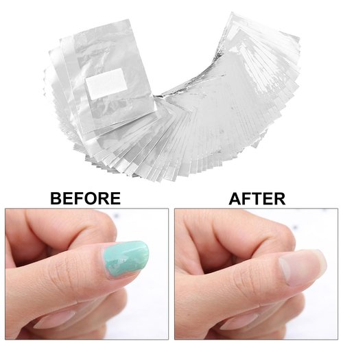 500 Packs Nail Foil Wraps Remover, Aluminium Foil Nail Remover with Pre-attached Lint-Free Cotton Pads, Quickly & Easily Gel Nail Polish Remover Foil Wraps, Nail Art Cleaner for Women