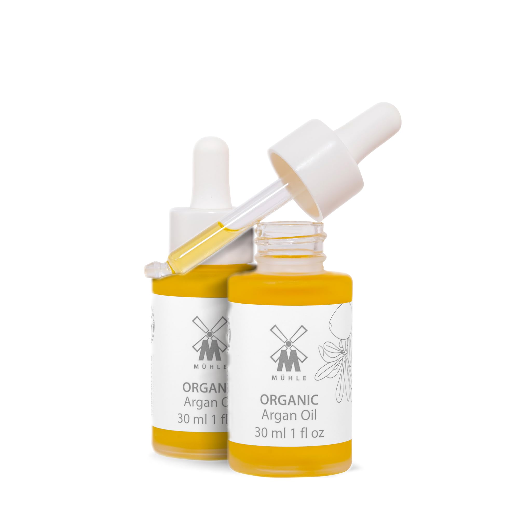 MÜHLE Organic Argan Oil | Essential Oil Serum Treatment Moisturizer to Protect & Nourish Dry Skin | TSA Travel Size Friendly | BDIH Certified | 100% Vegan | 30mL (1.02 oz) Liquid Bottle