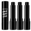 BADCOLOR 3PCS Black Face Body Paint Stick Set for Adults, Non-Toxic Hypoallergenic Eye Black Sticks for Halloween Baseball, Softball, Football, Lacrosse, Soccer, Hockey