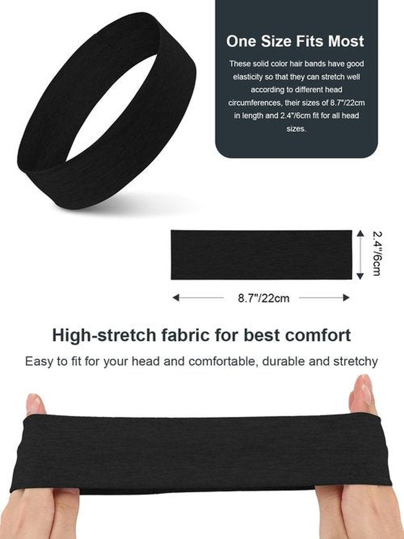 DRESHOW 16 Pcs Sports Headbands for Women Non-Slip Stretchy Fashion HairBand Curly Hair Headband Soft Hair Accessories for Daily Wear Workout Yoga Running