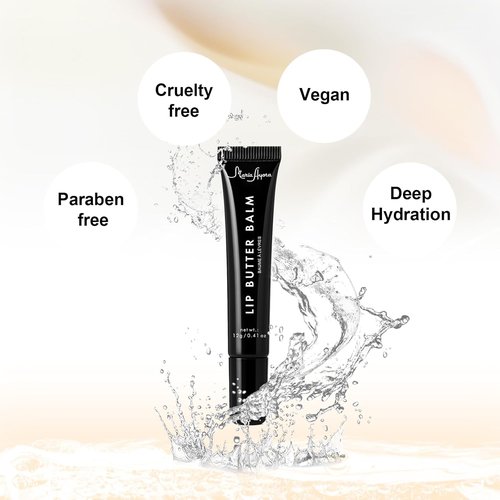 Skiennix Deep Hydrating Lip Butter Balm - Glossy Vegan Treatment with Shea Butter & Vitamin E | 2-Pack (Clear-Unscented)