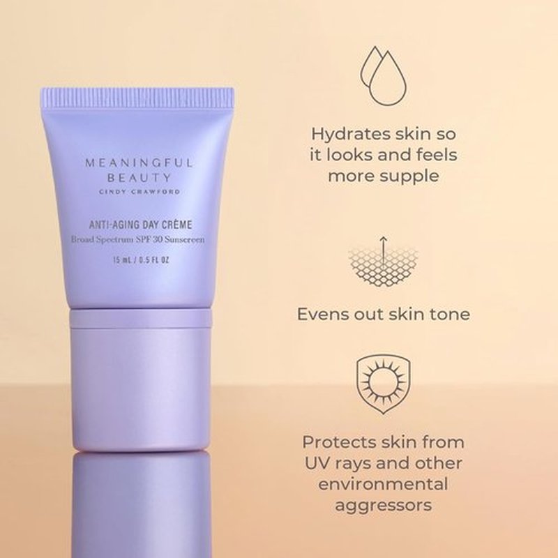 Meaningful Beauty Anti-Aging Skincare Trio - Travel Size 3-Piece Gift Set for Women with Youth Activating Melon Serum, Day Creme & Eye Cream