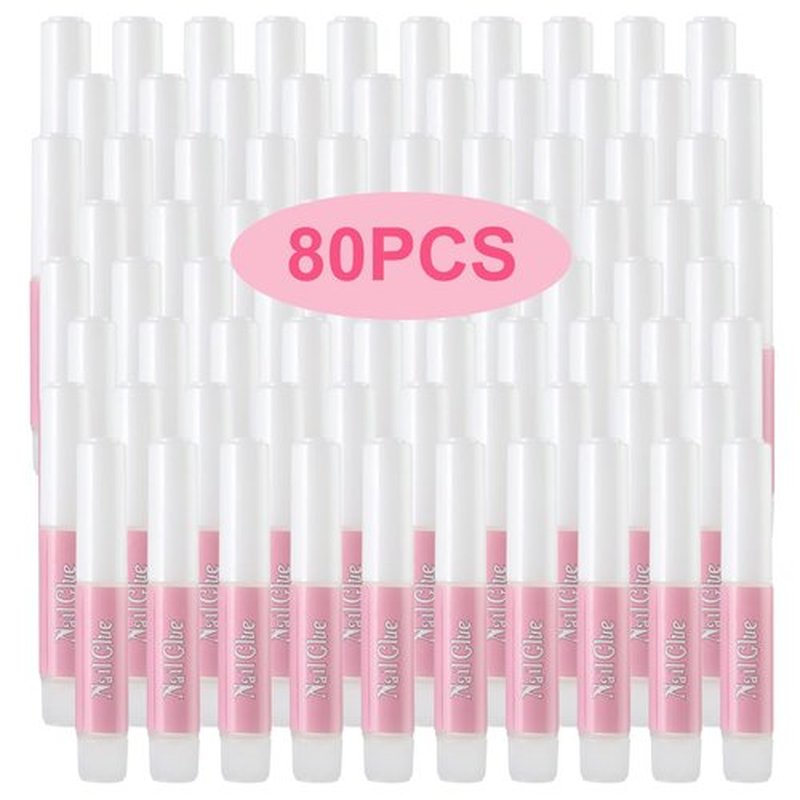 MUSILAN Nail Glue,Super Strong & Long-Lasting Nail Glue for Broken Acrylic Nails Press on Nails,Professional Ultra Quick Adhesive for Nail Art Supplies,0.07OZ/PCS(80PCS)