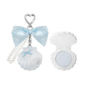 Flower Knows Shell's Jewel Highlighter Balm,Cute Bag Charm Keychain,Glitter Pearly Highlighter Makeup,Natural Glow Finish,Long Lasting Face Illuminator,Gift for Women,Girls,0.11 oz(Blue Tears)