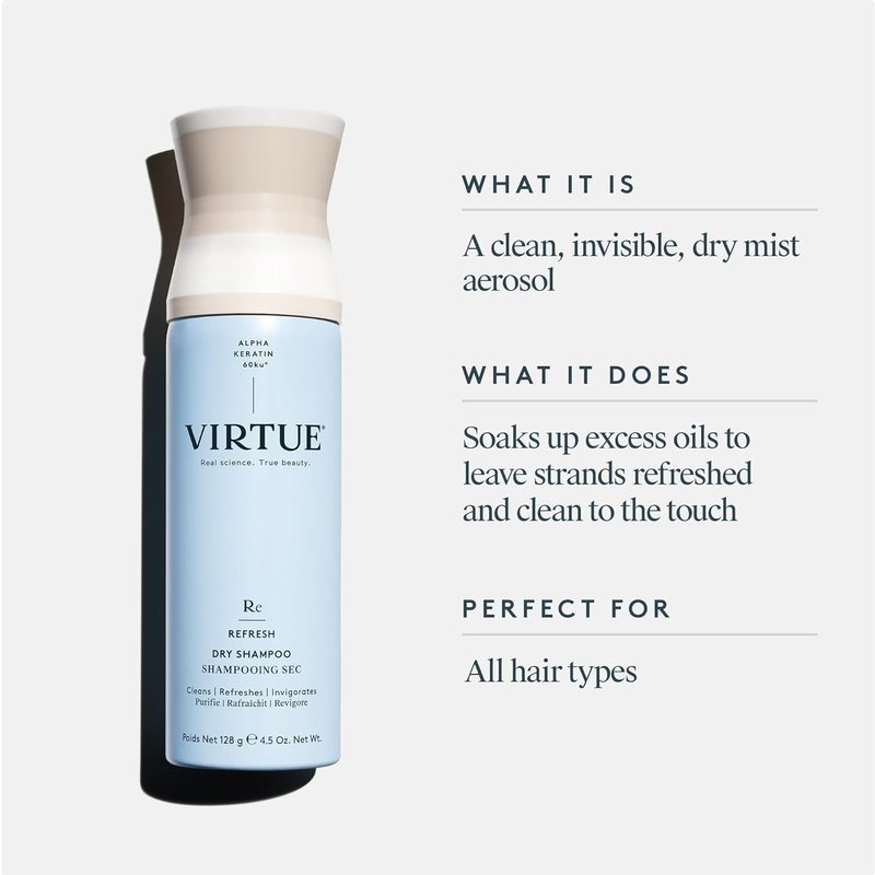 Virtue Dry Shampoo Spray - Sulfate-Free Formula for Oily Hair | Safe for All Hair Types