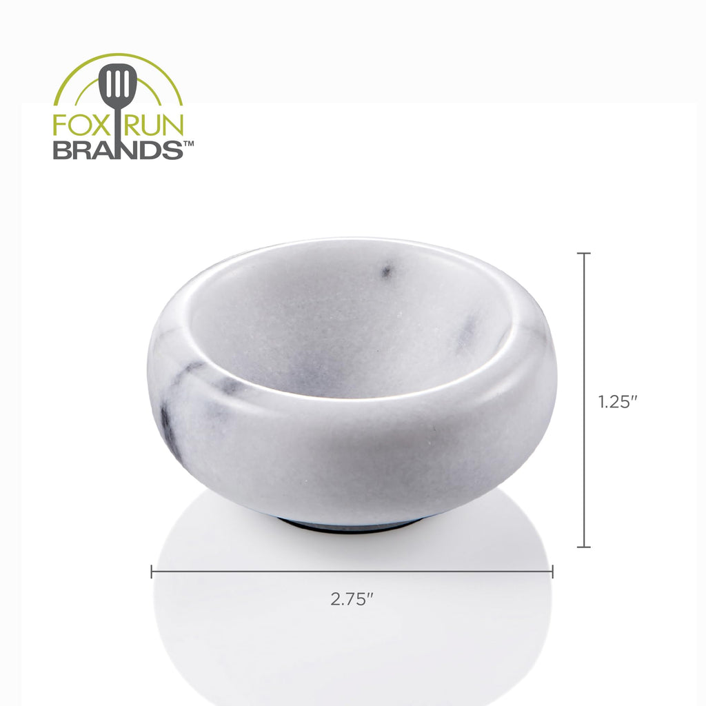 Fox Run Natural White Marble Pinch Bowl, Small 1 oz Spice & Sauce Bowl